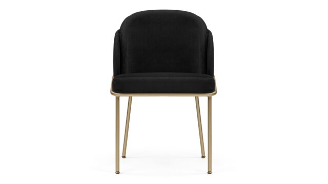 The Aben – Black Velvet with Brass Legs, Dining Chair