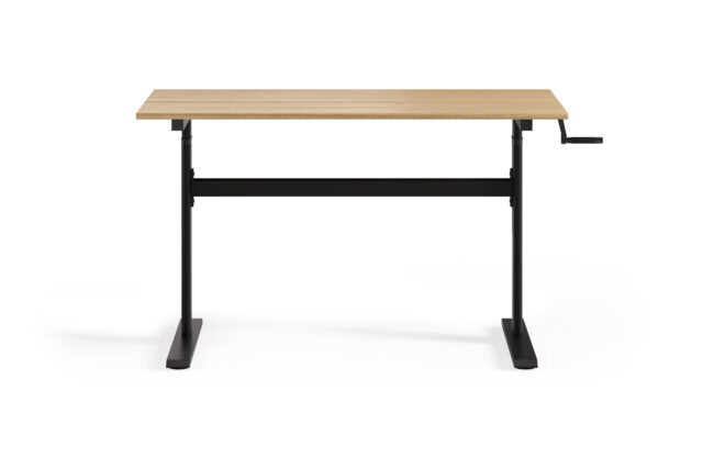 Chelsea Standing Desk – Oak Top with Black Legs, 110 x 60 cm