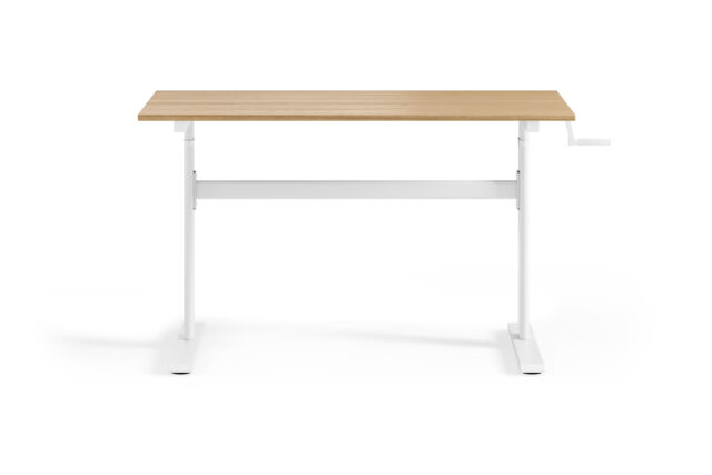 Chelsea Standing Desk – Oak Top with White Legs, 110 x 60 cm