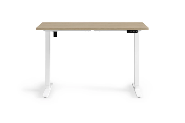 Chelsea Standing Desk – Oak Top with White Legs, 100 x 60 cm